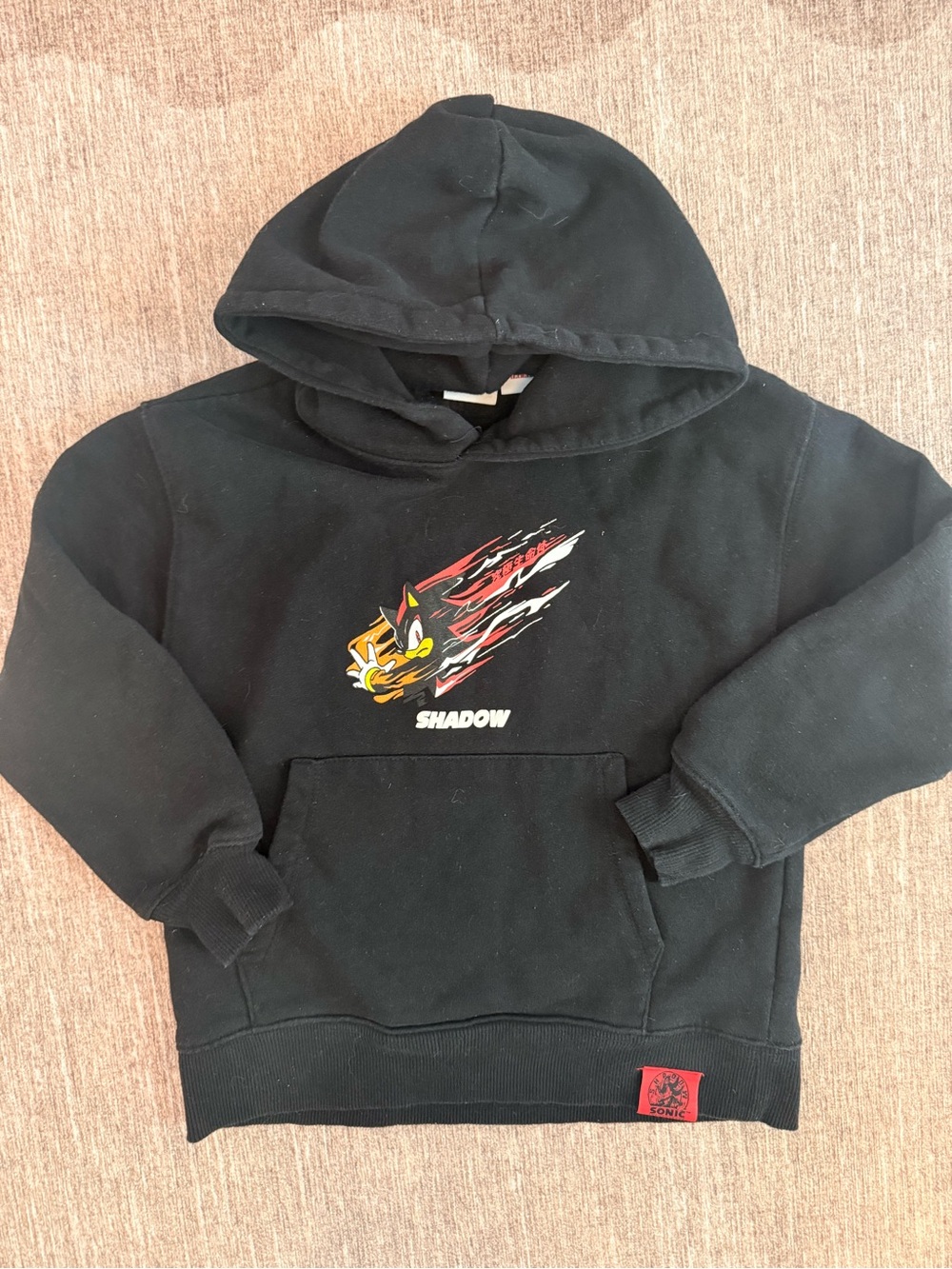 Zara Kids Black 'Shadow' Graphic Hoodie